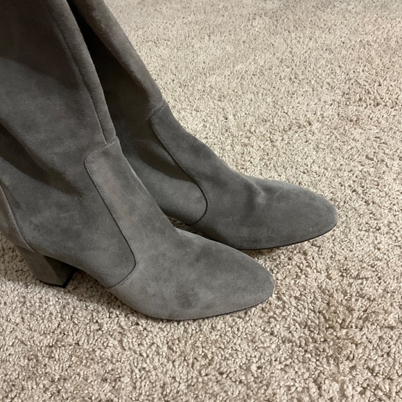 STUART WEITZMAN Yuliana 60 Knee-high Zip Boot In Charcoal - Picture 4 of 9